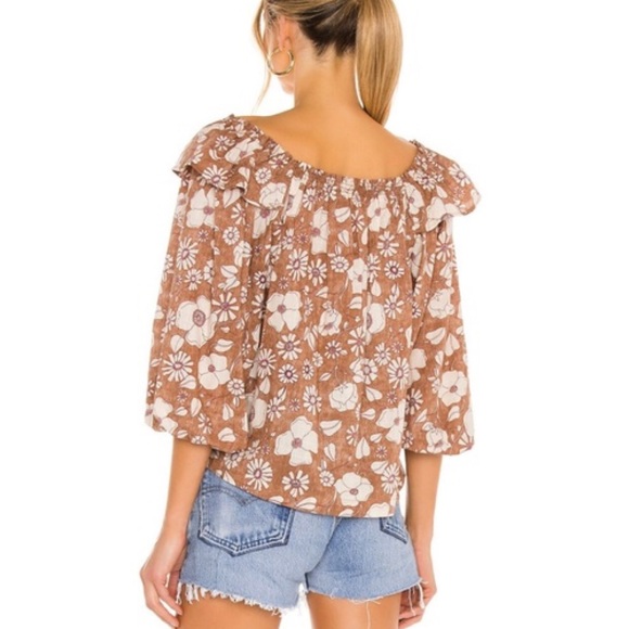 Free People Miss Daisy Ruffle Print Top in Vintage Combo size medium floral - Picture 8 of 9